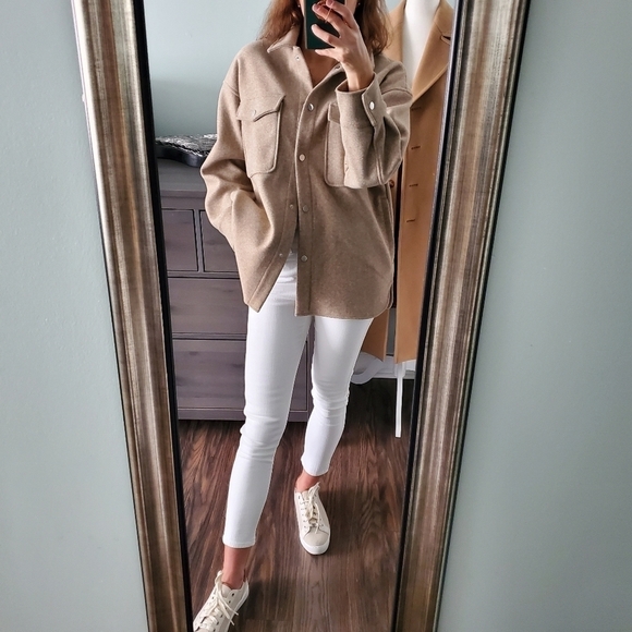 Zara Beige Overcoat Jacket - Picture 1 of 6